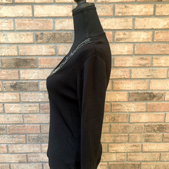 Black Pullover w/ Sequin Design by Joseph A (small) - Picture 3 of 5